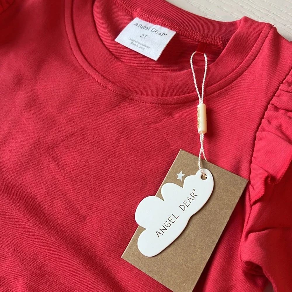 Angel Dear Ruffle French Terry Sweatshirt Leggings Set 2T 4T
